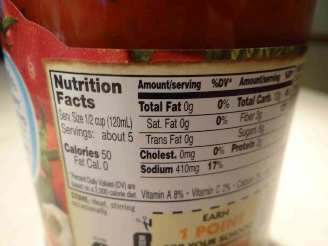 Prego Sauce Nutrition Label Pensandpieces